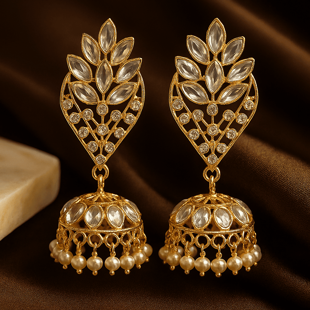 Avniri’s Royal Golden Jhumke Earrings for Women & Girls