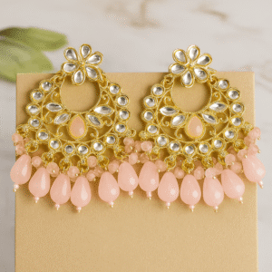 Avniri's Elegant Pink Beads Jhumka Earrings for Women & Girls
