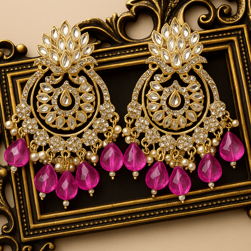 Avniri’s Royal Pink Jhumka Earrings for Women & Girls