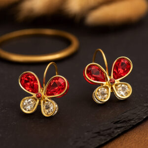 Avniri's Red Butterfly Earrings – Stylish Lightweight Daily Wear Earrings for Girls & Women