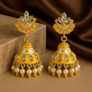 Avniri's Sunshine Yellow Jhumka Earrings for Women & Girls | Traditional Ethnic Jhumke for Women